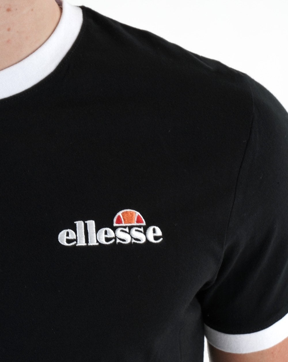 Ellesse Ringer T Shirt Black