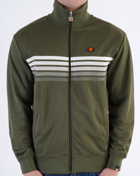 Ellesse Faded Multi Stripe Track Top Khaki Green