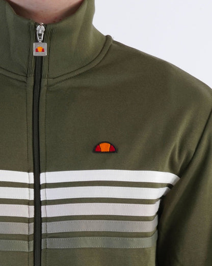 Ellesse Faded Multi Stripe Track Top Khaki Green