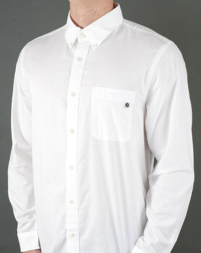 Pretty Green Oxford Long Sleeve Shirt White