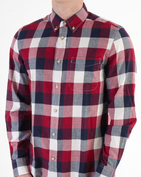 Benetton Check Flannel Shirt White/Navy/Red