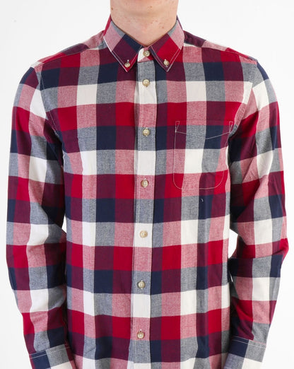 Benetton Check Flannel Shirt White/Navy/Red