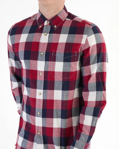Benetton Check Flannel Shirt White/Navy/Red