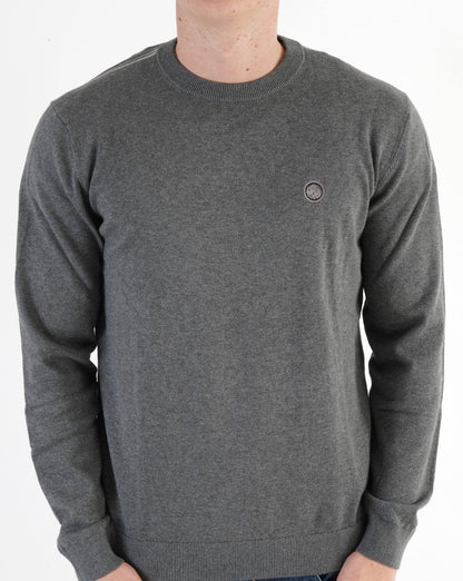 Pretty Green Tipped Knit Jumper Dark Grey