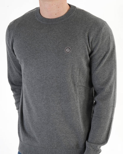 Pretty Green Tipped Knit Jumper Dark Grey