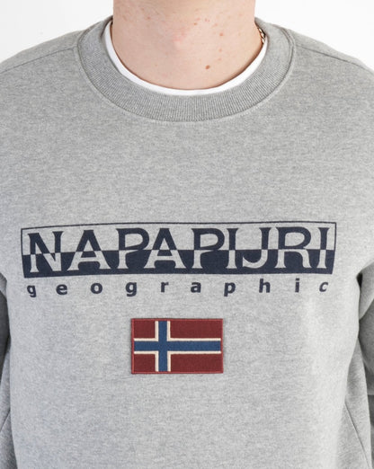 Napapijri Ayas Crew Neck Sweatshirt Grey Melange