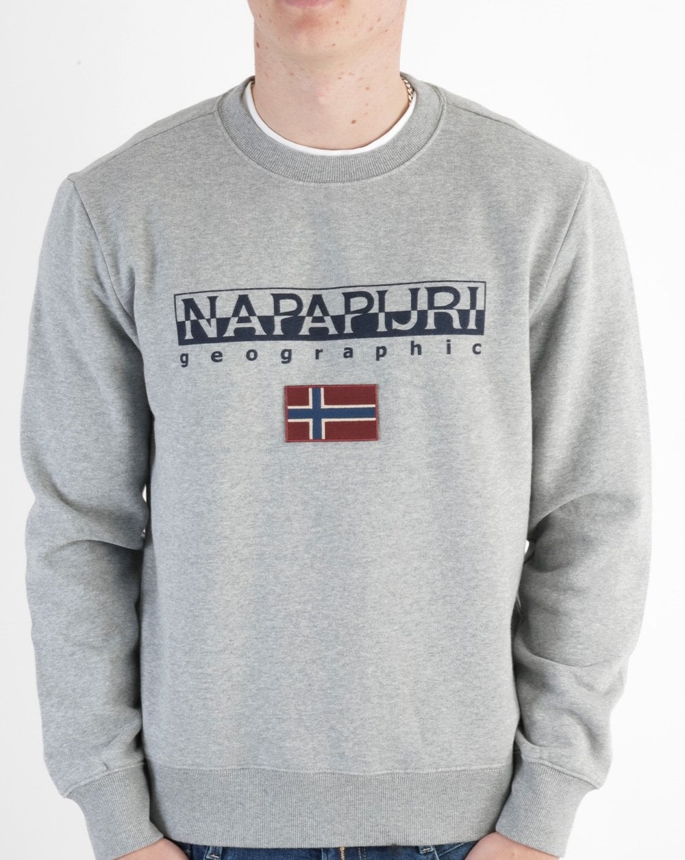 Napapijri Ayas Crew Neck Sweatshirt Grey Melange