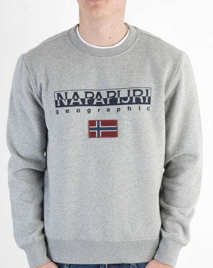 Napapijri Ayas Crew Neck Sweatshirt Grey Melange