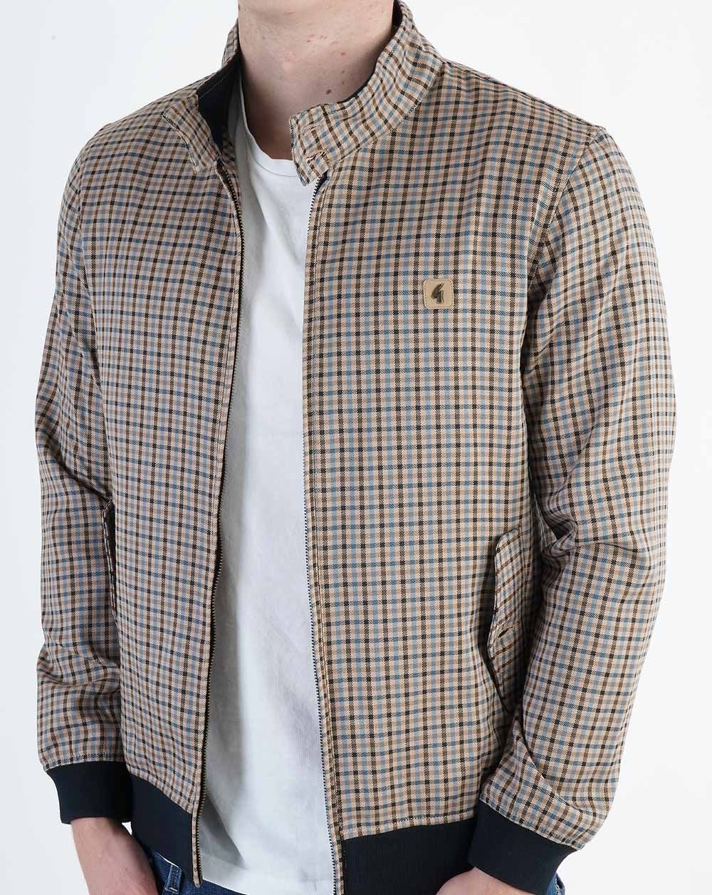 Gabicci Vintage Hadrian Checked Harrington Jacket Beige
