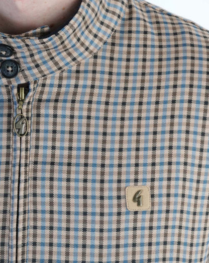 Gabicci Vintage Hadrian Checked Harrington Jacket Beige