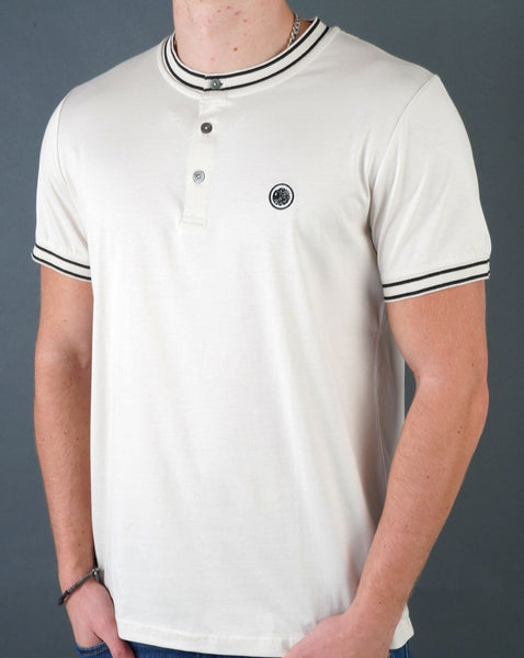 Pretty Green Beta Henley T-shirt Stone