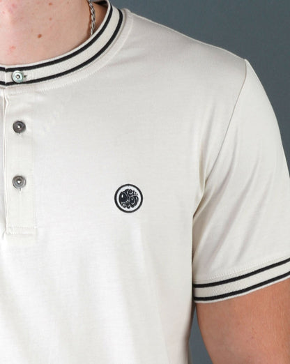 Pretty Green Beta Henley T-shirt Stone