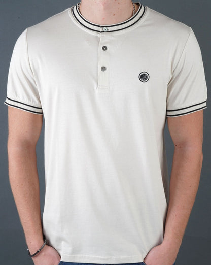 Pretty Green Beta Henley T-shirt Stone