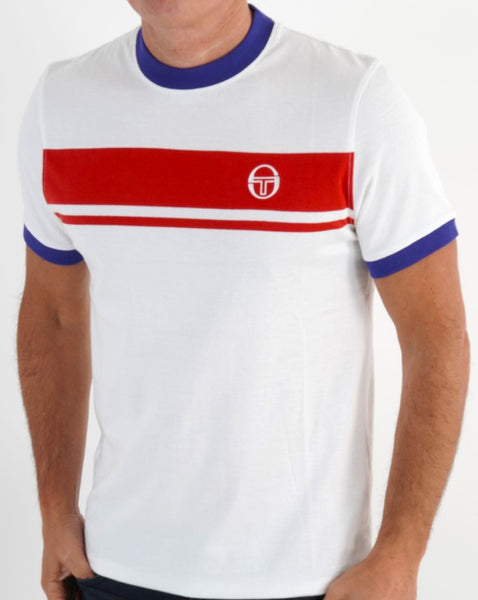 Sergio Tacchini Masters T Shirt White/red/blue