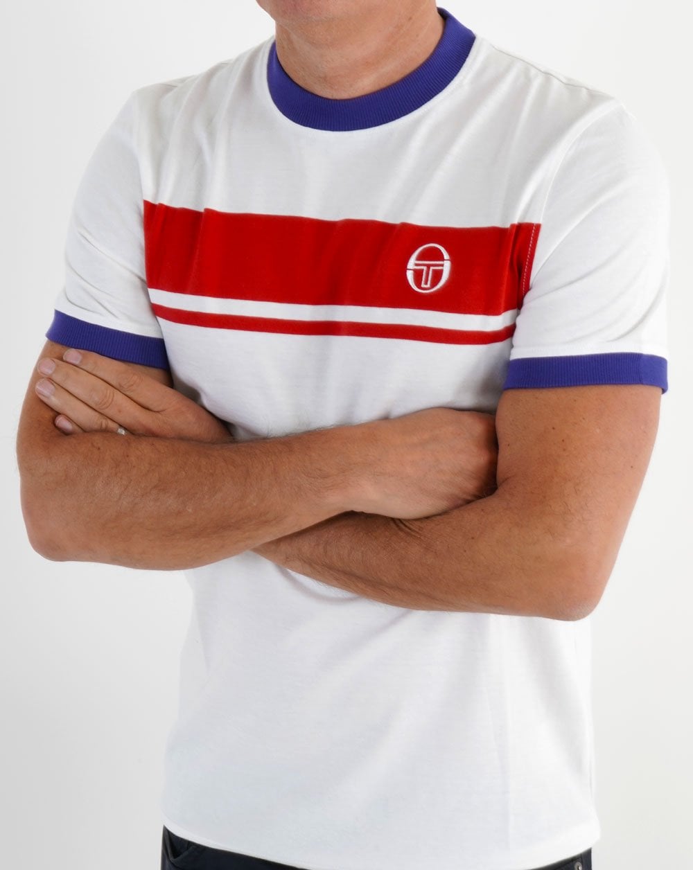 Sergio Tacchini Masters T Shirt White/red/blue