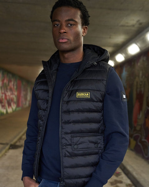 Barbour International Racer Hooded Gilet Black