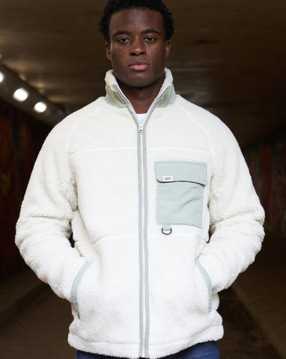 Tommy Jeans Sherpa Fleece Jacket Ancient White
