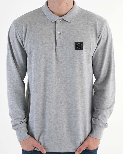 Marshall Artist Siren Long Sleeve Polo Grey Marl