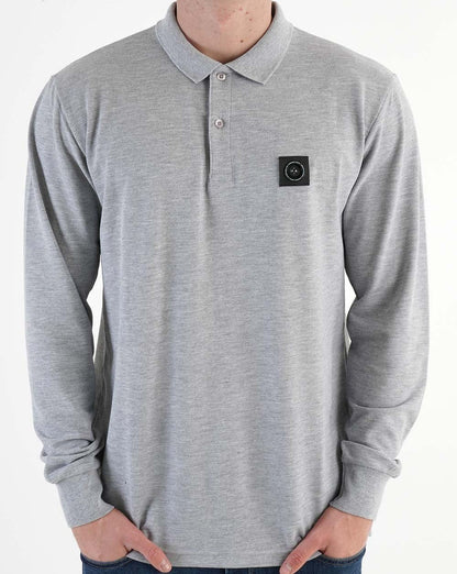 Marshall Artist Siren Long Sleeve Polo Grey Marl
