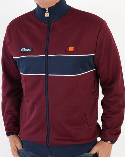 Ellesse Chest Panel Track Top Burgundy/Navy