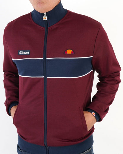 Ellesse Chest Panel Track Top Burgundy/Navy