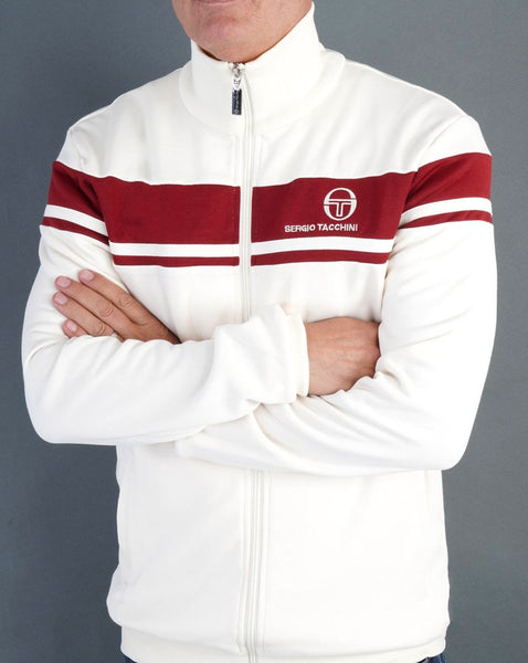 Sergio Tacchini Masters Track Top Gardenia/ Burgundy
