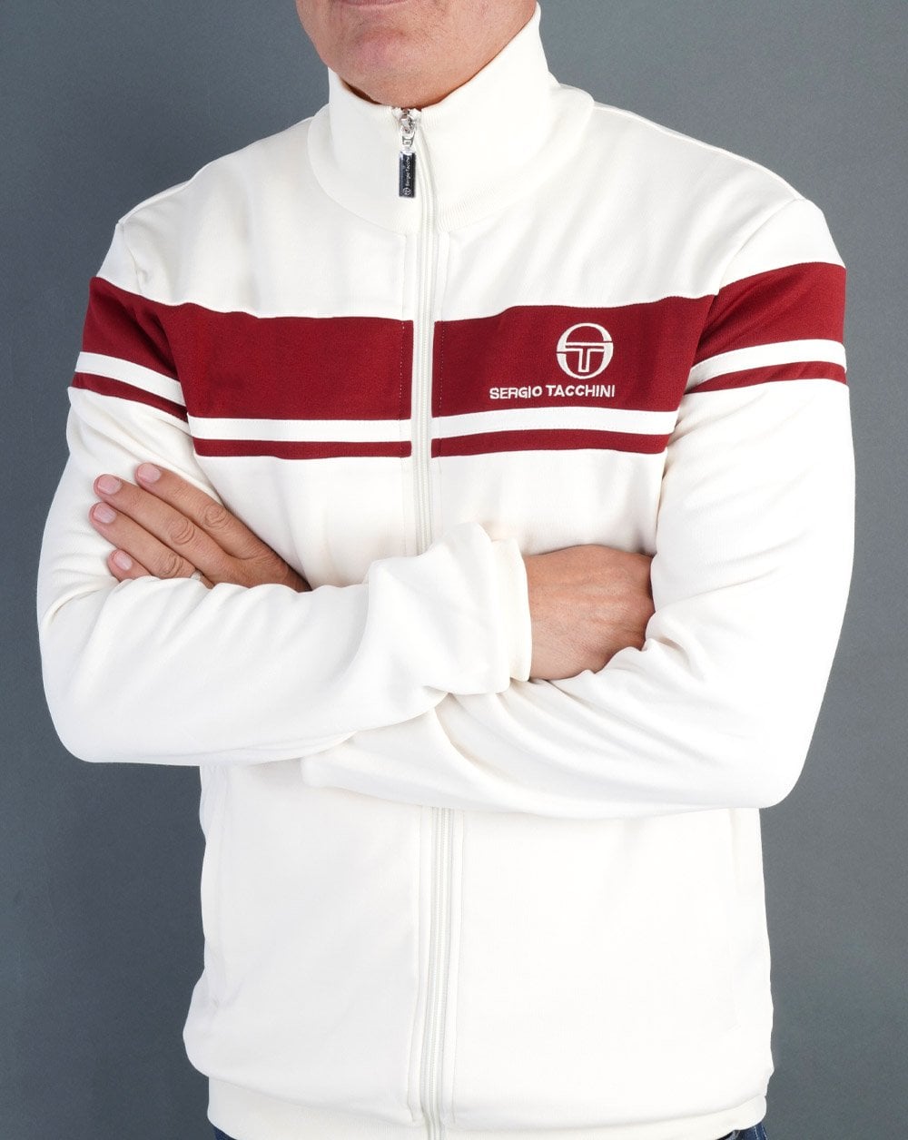 Sergio Tacchini Masters Track Top Gardenia/ Burgundy