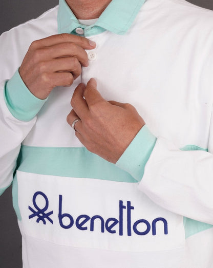 Benetton Rugby Shirt White/ Mint