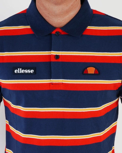 Ellesse Corp Multi Stripe Polo Shirt Navy