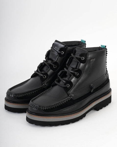 Pod Benedict Leather Moccasin Boot Black