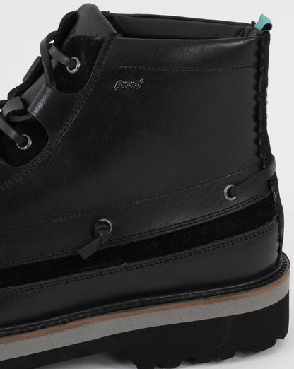 Pod Benedict Leather Moccasin Boot Black