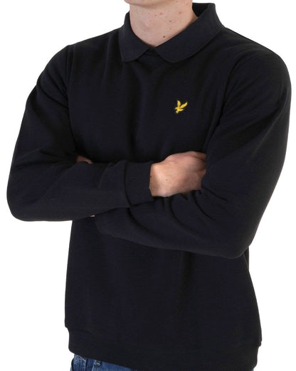 Lyle & Scott Collared Crew Neck Sweater Black