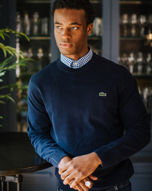 Lacoste Crew Neck Knit Jumper Navy