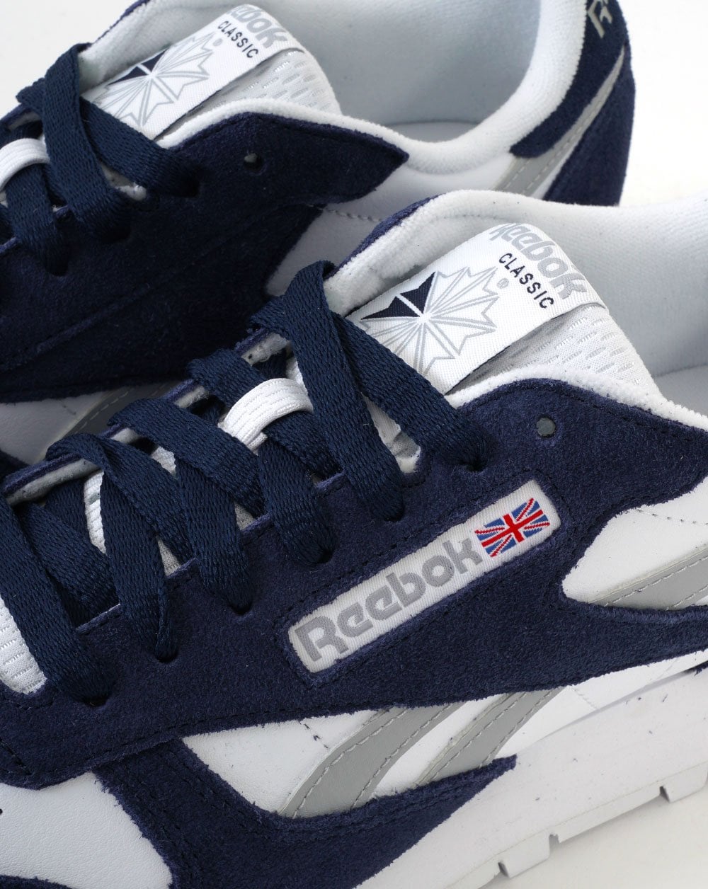 Reebok Classic Leather Trainers Navy/White/Grey