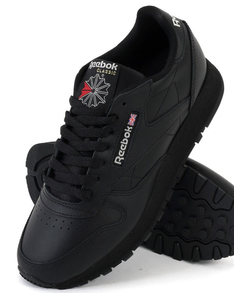 Reebok Classic Leather Trainers Black/Black