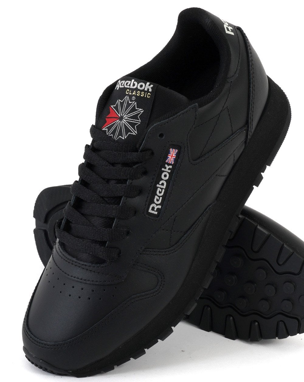 Reebok Classic Leather Trainers Black/Black