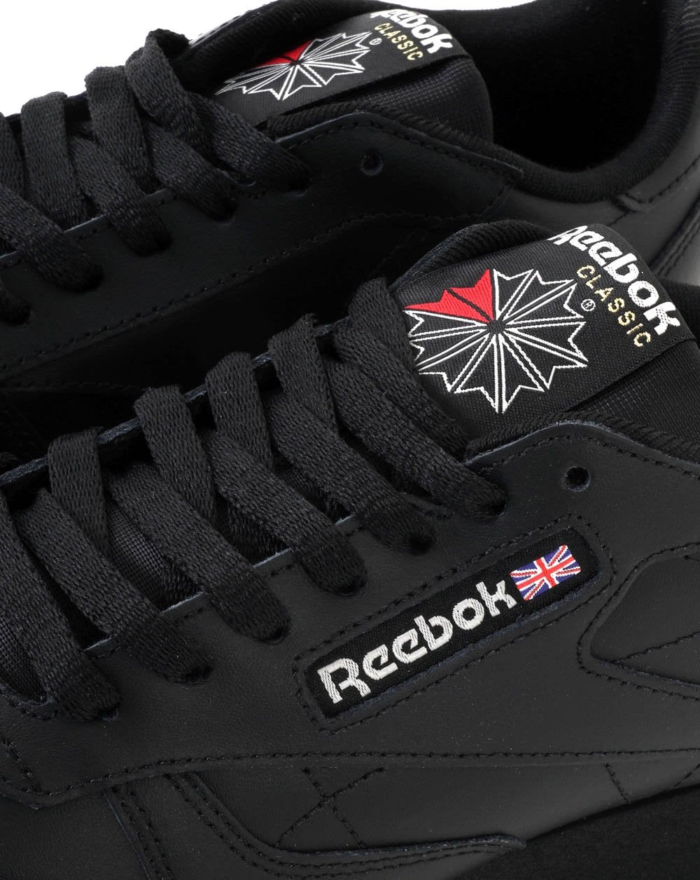 Reebok Classic Leather Trainers Black/Black