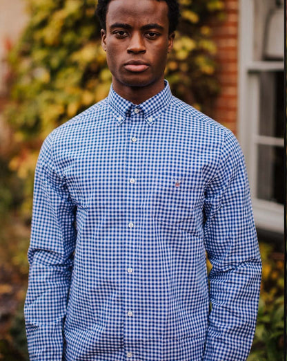 Gant Broadcloth Gingham Shirt College Blue
