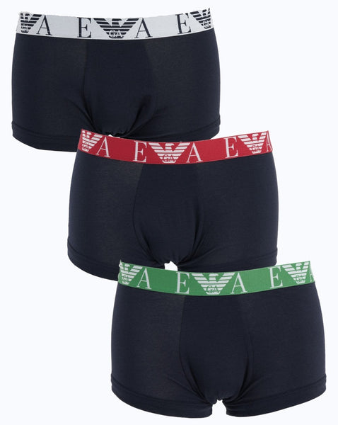 Emporio Armani 3 Pack Boxer Shorts Marine/Red/Green