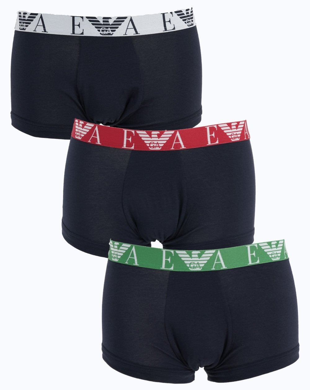 Emporio Armani 3 Pack Boxer Shorts Marine/Red/Green