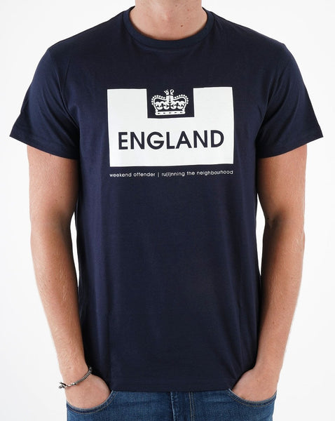 Weekend Offender England T-shirt Navy/White