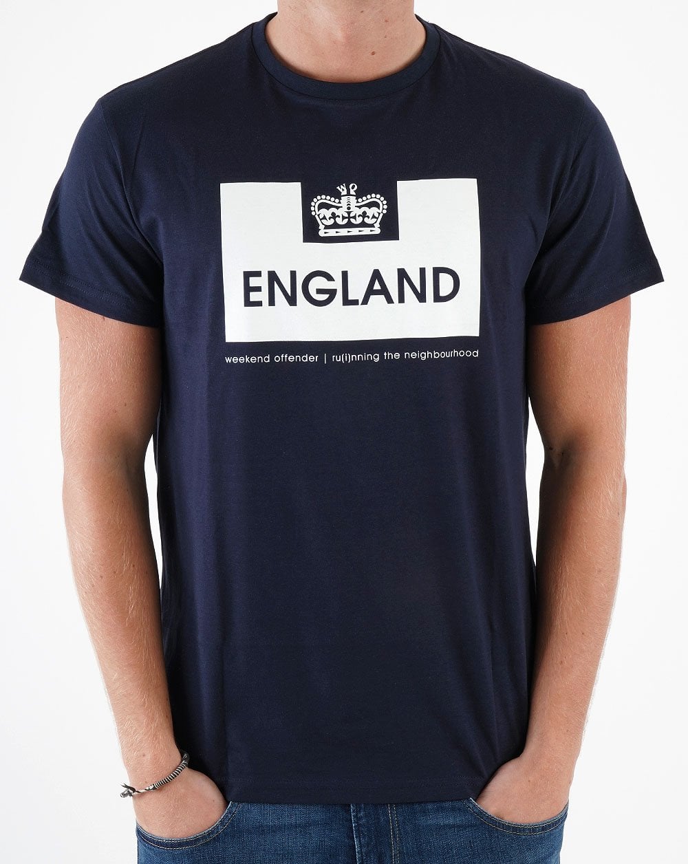 Weekend Offender England T-shirt Navy/White