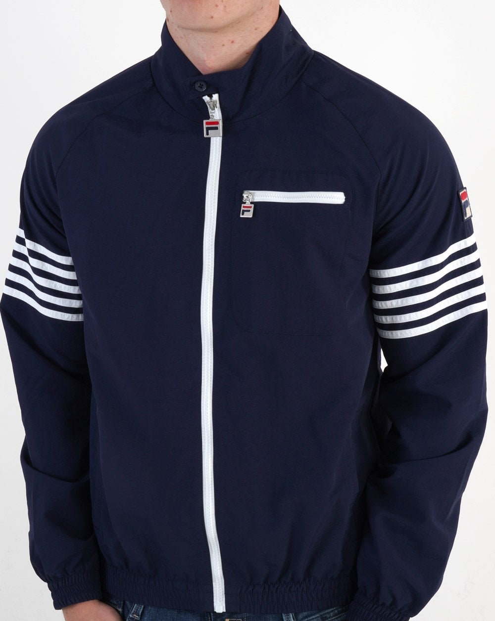 Fila Vintage 5 Stripe Jacket Navy/White