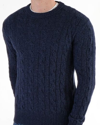 Benetton Cable Knit Jumper Navy