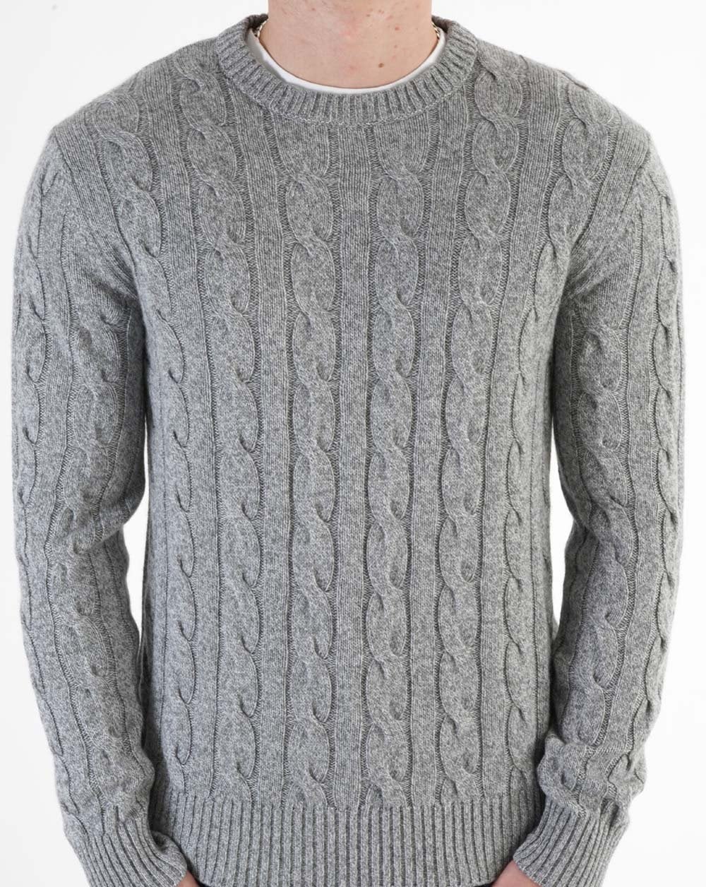 Benetton Cable Knit Jumper Grey