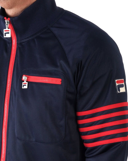 Fila Vintage 5 Stripe Track Top Navy/Red