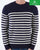 Benetton Striped Wool Jumper Navy/Ecru