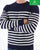 Benetton Striped Wool Jumper Navy/Ecru
