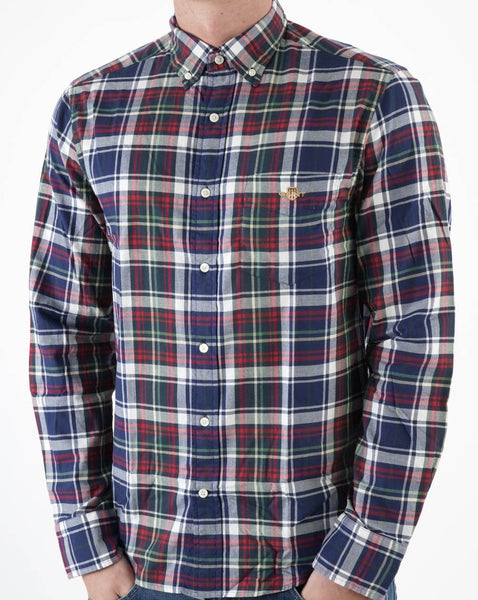 Gant Twill Check Shirt Dusk Blue
