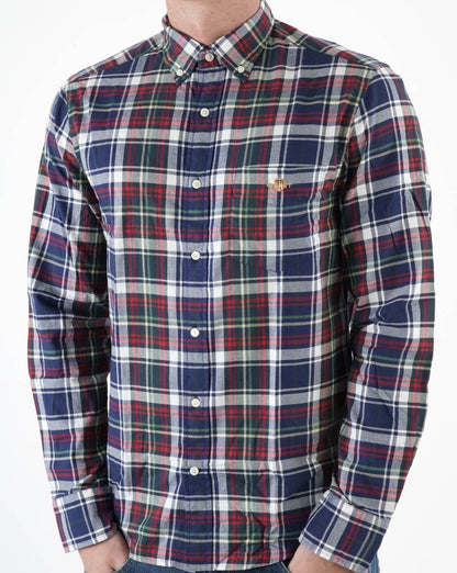 Gant Twill Check Shirt Dusk Blue